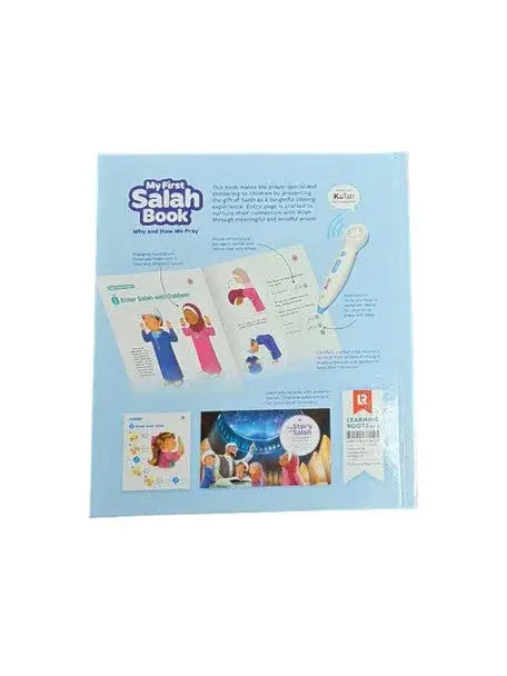 Lichtblauw my first salah book met geïllustreerde pagina’s en witte elektronische pen voor interactieve islamitische leerervaring