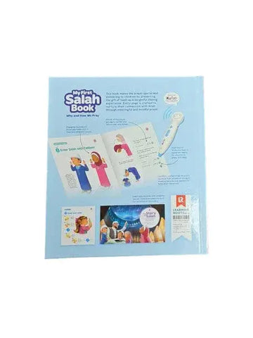 Lichtblauw my first salah book met geïllustreerde pagina’s en witte elektronische pen voor interactieve islamitische leerervaring