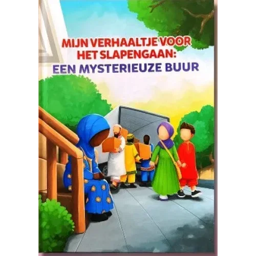 De kleurrijke cartoonillustraties sieren de kaft van het kinderboek een mysterieuze buur mijn verhaaltje voor het slapengaan deel 3