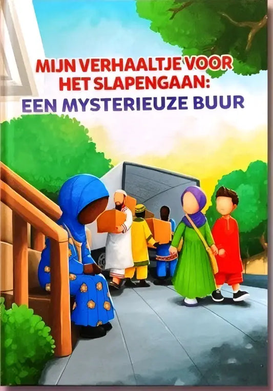 De kleurrijke cartoonillustraties sieren de kaft van het kinderboek een mysterieuze buur mijn verhaaltje voor het slapengaan deel 3
