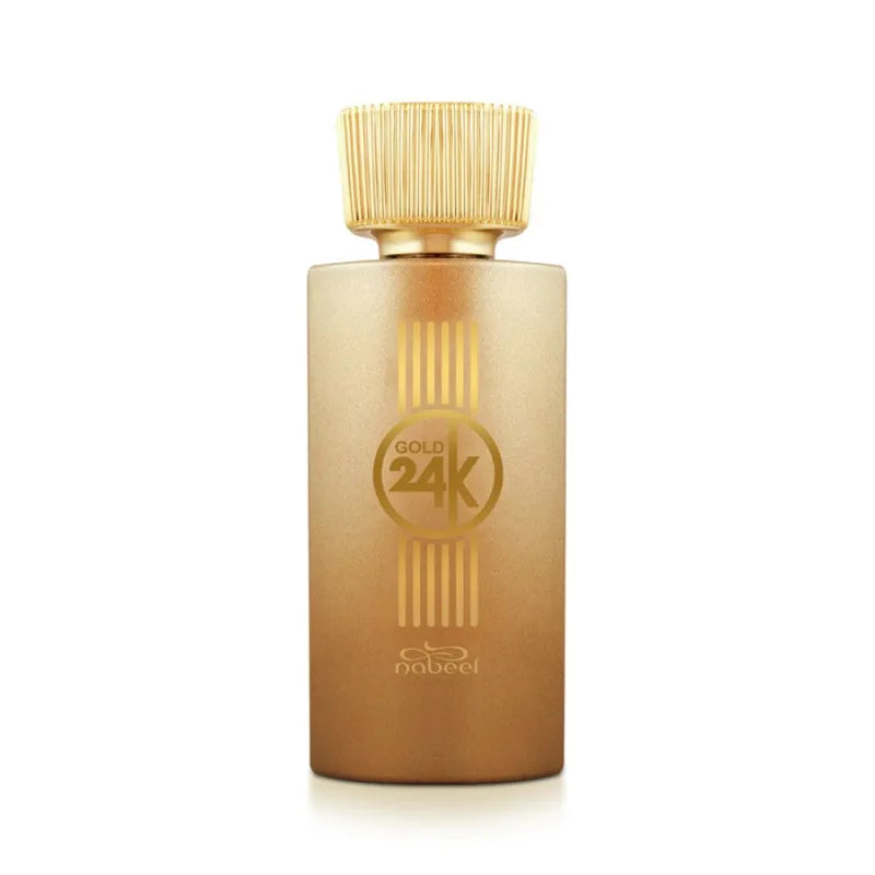 Nabeel Parfumspray Gold 24K parfumflesje met slanke metallic afwerking en elegant design