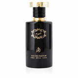 Najoom edp zwarte glazen parfumfles met gouden accenten en sierlijke arabische letters op het etiket