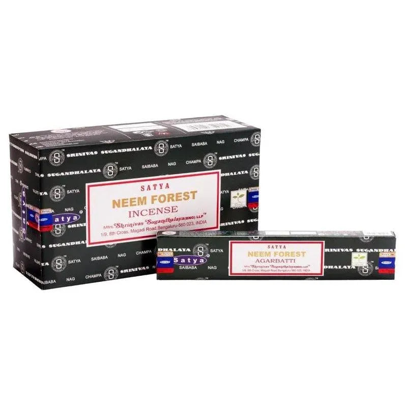 Boxes van Satya Neem Forest wierookstokjes voor natuurlijke Satya incense geur