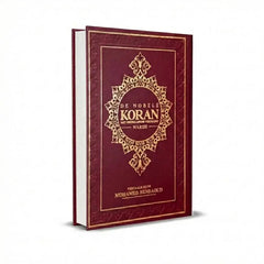 Een rijk bordeauxrood leren gebonden boek de nobele koran met goudgebondeerde ontwerpen en Nederlandse vertaling