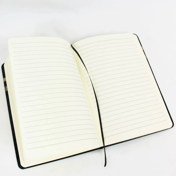 Notitieboek A5 – zwart met goudfolie Kaaba design - Islamboekhandel.nl