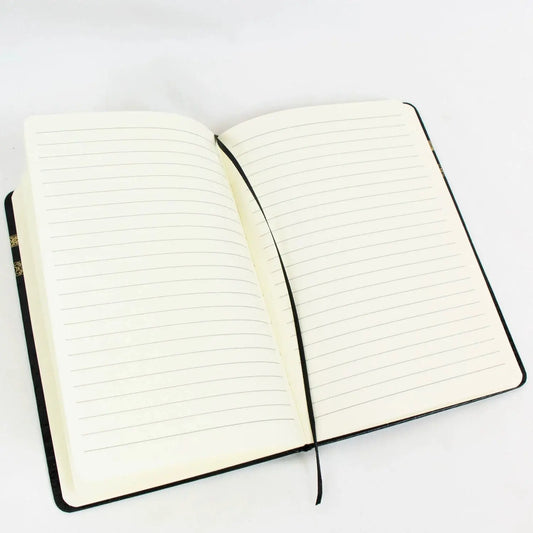 Notitieboek A5 – zwart met goudfolie Kaaba design - Islamboekhandel.nl