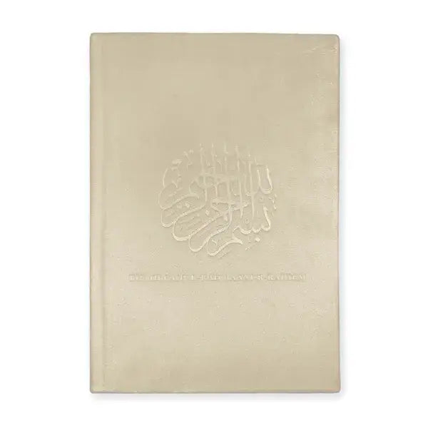 Notitieboekje velvet Bismillah Arabisch Creme - Islamboekhandel.nl