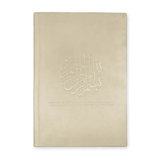 Notitieboekje velvet Bismillah Arabisch Creme - Islamboekhandel.nl