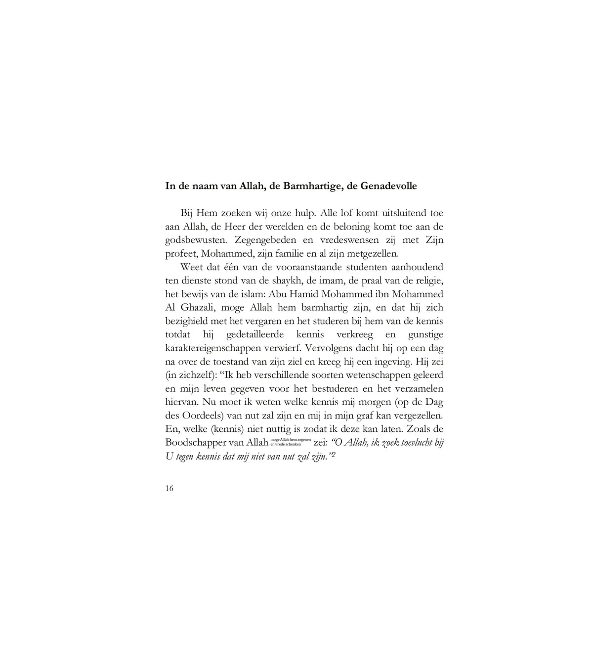 O zoon – Al Ghazali - Islamboekhandel.nl
