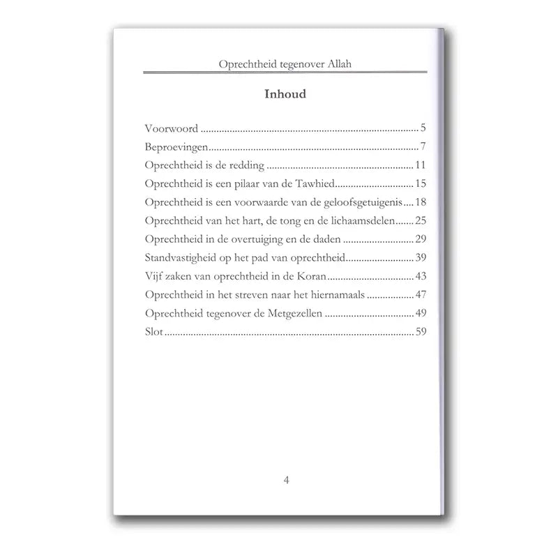 Oprechtheid tegenover Allah - Islamboekhandel.nl