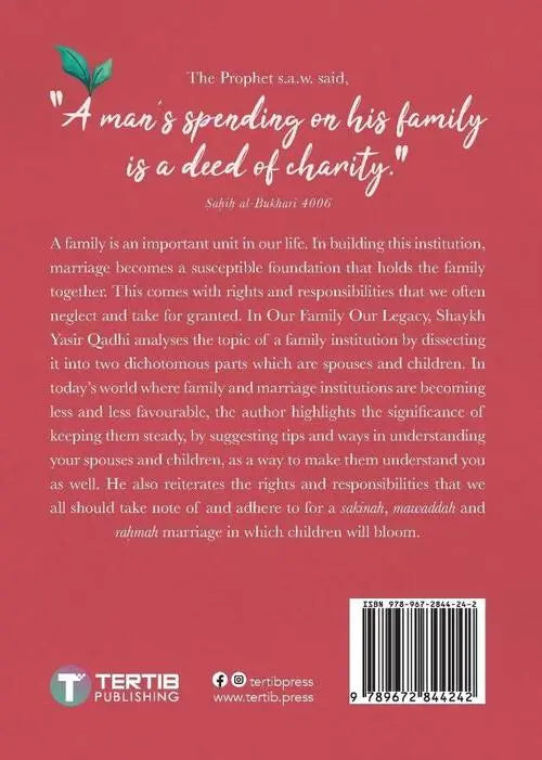Our Family Our Legacy Yasir Qadhi - Islamboekhandel.nl