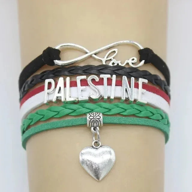 Palestina armband met hartje - Islamboekhandel.nl