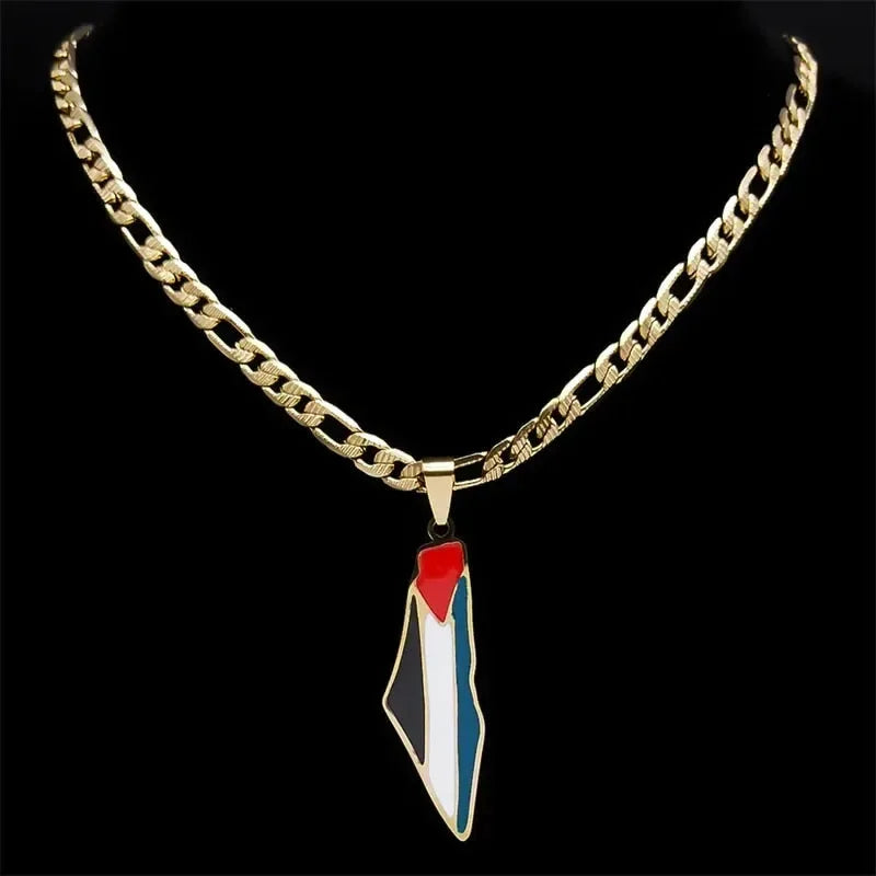 Palestina hanger met ketting -luxe - Islamboekhandel.nl