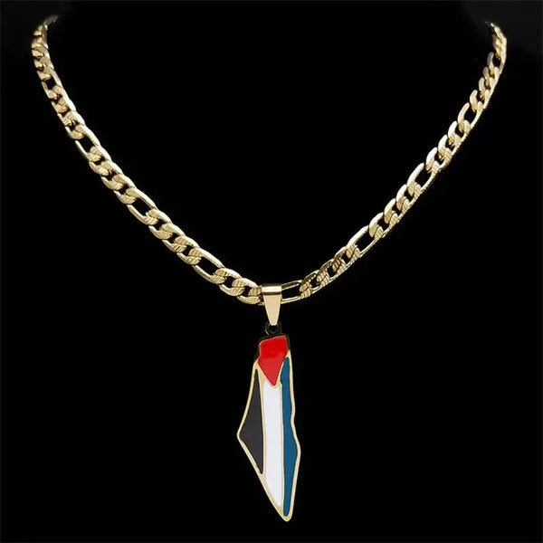Palestina hanger met ketting -luxe - Islamboekhandel.nl