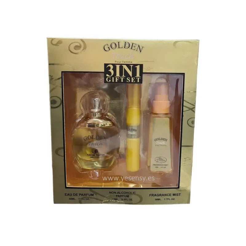 Parfum Cadeau set Golden Touch Pour Femme 3 In 1 - Islamboekhandel.nl