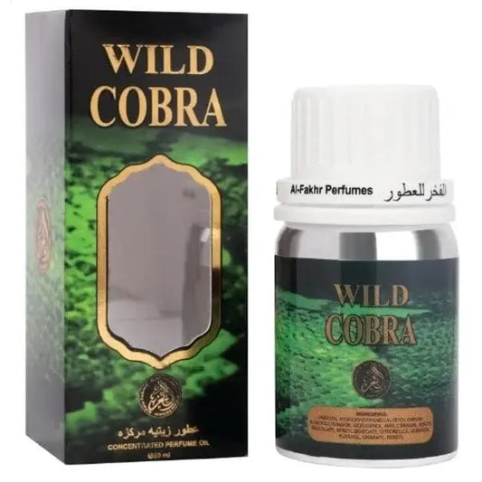 Zilveren fles wilde cobra geconcentreerde parfumolie van al-fakhr perfumes parfumolie 50 ml wild cobra