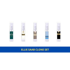 Vijf parfumstaal flacons uit de Parfumsample Set - Ellie Saab Dupe voor Resort Le Parfum