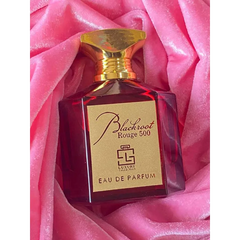 Roze parfum spray Blackroot Rouge met gouden dop, geïnspireerd door Baccarat Rouge