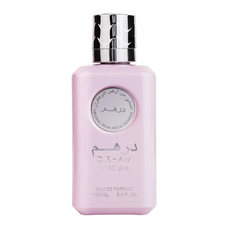 Pink parfum Spray met zilveren dop voor Ard al Zaafaran Dirham Wardi