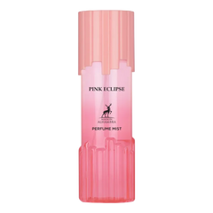 Roze glazen lichaamssprayfles pink eclipse van maison alhambra met geribbelde roze dop