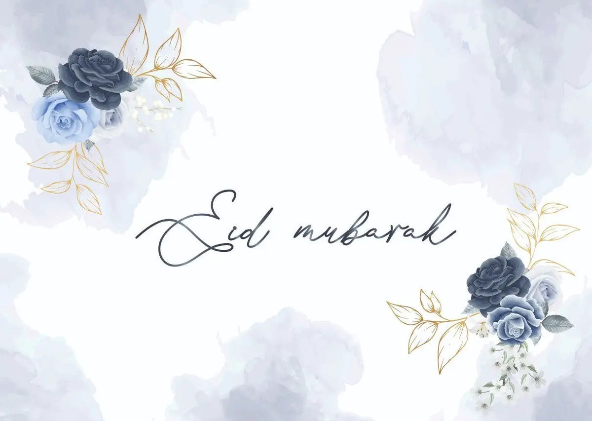 Placemats -Eid peony blue(set van 6) - Islamboekhandel.nl