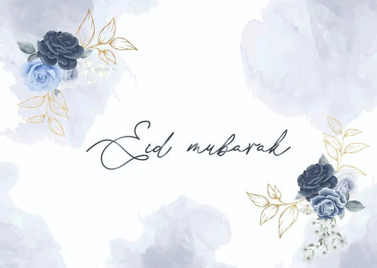 Placemats -Eid peony blue(set van 6) - Islamboekhandel.nl
