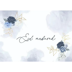 Placemats -Eid peony blue(set van 6) - Islamboekhandel.nl