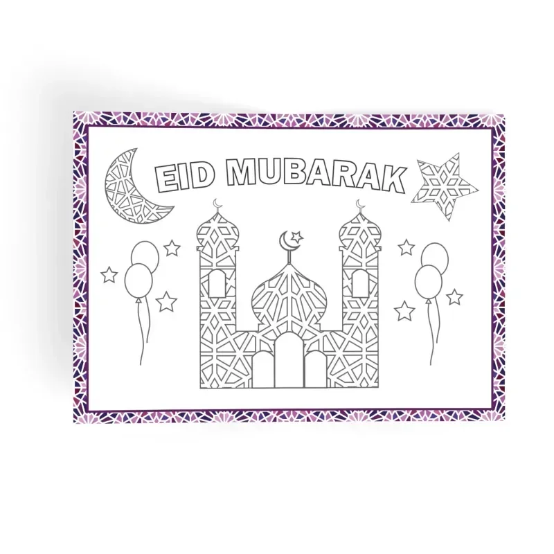 Placemats -Eid rainbow (set van 6) - Islamboekhandel.nl