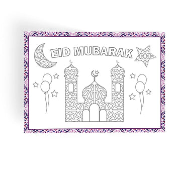 Placemats -Eid rainbow (set van 6) - Islamboekhandel.nl