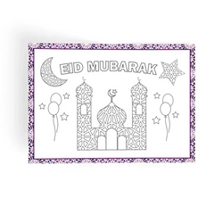 Placemats -Eid rainbow (set van 6) - Islamboekhandel.nl