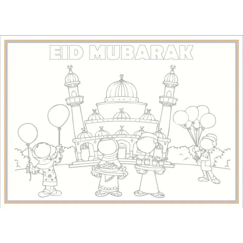 Placemats -Eid rainbow (set van 6) - Islamboekhandel.nl