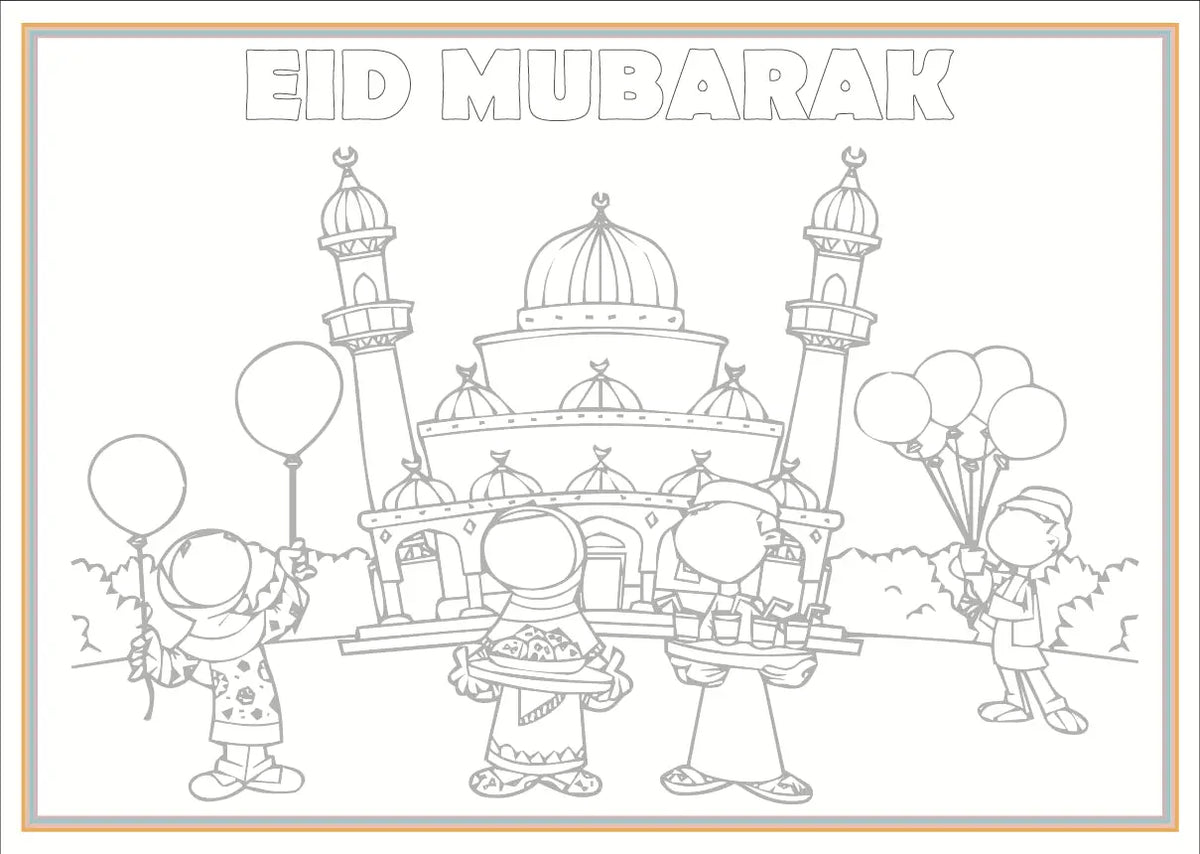 Placemats -Eid rainbow (set van 6) - Islamboekhandel.nl