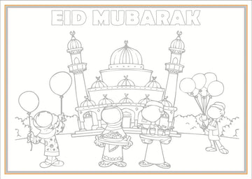 Placemats -Eid rainbow (set van 6) - Islamboekhandel.nl