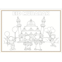 Placemats -Eid rainbow (set van 6) - Islamboekhandel.nl