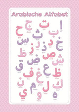 Poster Arabische letters roze - Islamboekhandel.nl