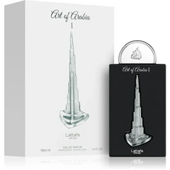 Art of Arabia-parfumfles met Burj Khalifa-ontwerp in glas, Pride of Arabia i