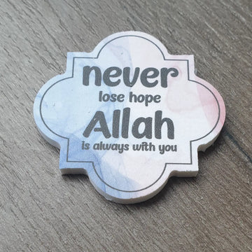 Quatrefoil magneet -never lose hope - Islamboekhandel.nl