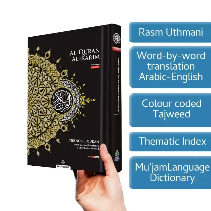 Al Quran Al Kareem Maqdis A5 formaat (Word-by-Word Translation Colour Coded Tajweed ) - Islamboekhandel.nl