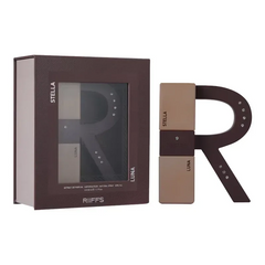 Bruin en beige lettervormige parfumfles met kristallen accenten van stella luna door riiffs edp 50 ml + 50 ml