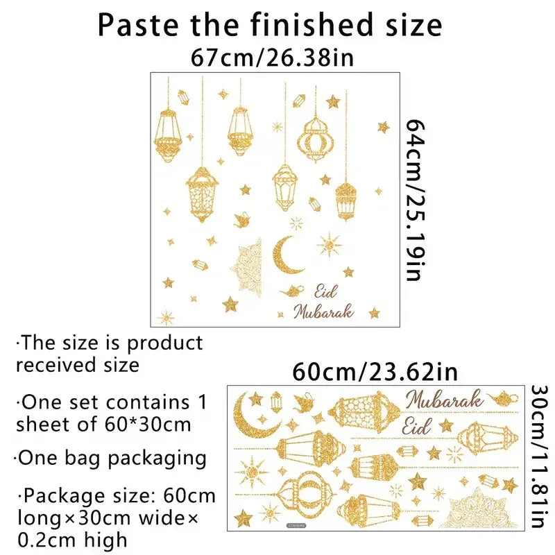 Raamstickers voor Eid/Ramadan - Feestelijke Decoratie - Islamboekhandel.nl