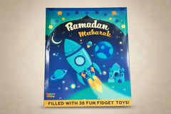 Ramadan kalender met speeltjes (Blauw) - Islamboekhandel.nl