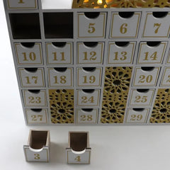 Ramadan Luxe houten kalender met LED licht (verkrijgbaar in wit of Zwart) -Variant1 - Islamboekhandel.nl