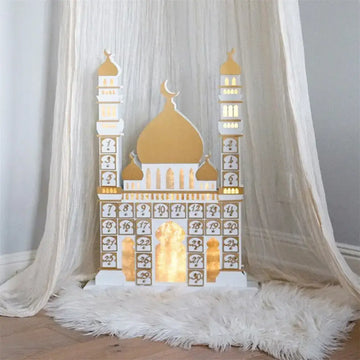 Ramadan Luxe houten kalender met LED licht (verkrijgbaar in wit of Zwart) -Variant2 - Islamboekhandel.nl