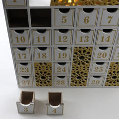 Ramadan Luxe houten kalender met LED licht (verkrijgbaar in wit of Zwart) -Variant1 - Islamboekhandel.nl