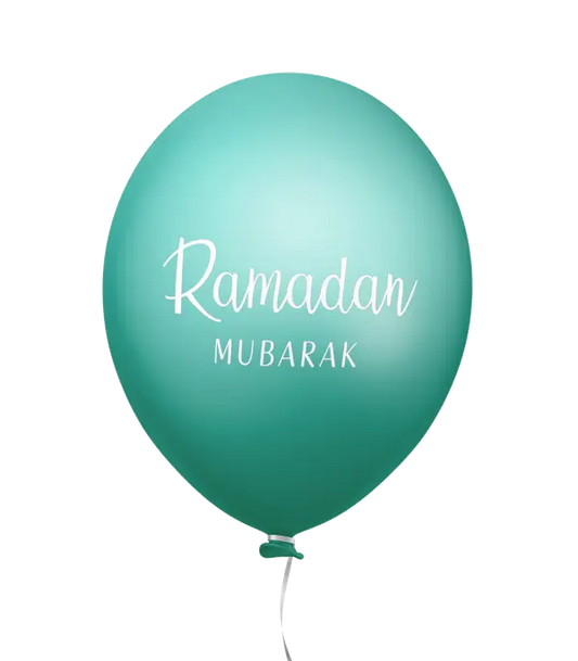 Ramadan mubarak ballonnen mint/goud (6 stuks) - Islamboekhandel.nl