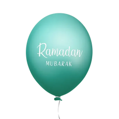 Ramadan mubarak ballonnen mint/goud (6 stuks) - Islamboekhandel.nl