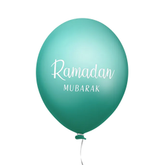 Ramadan mubarak ballonnen mint/goud 6 stuks Islamboekhandel.nl