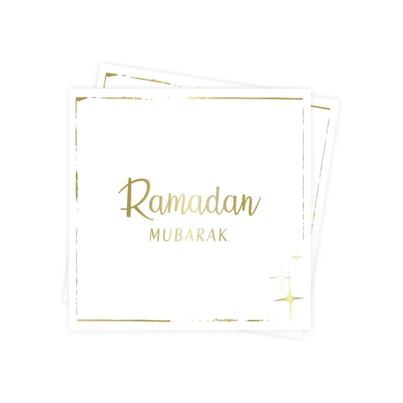 Ramadan mubarak servetten (10 stuks) - Islamboekhandel.nl