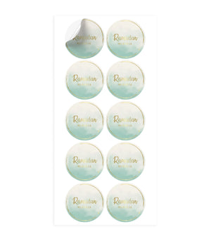Ramadan mubarak stickers mint - Islamboekhandel.nl