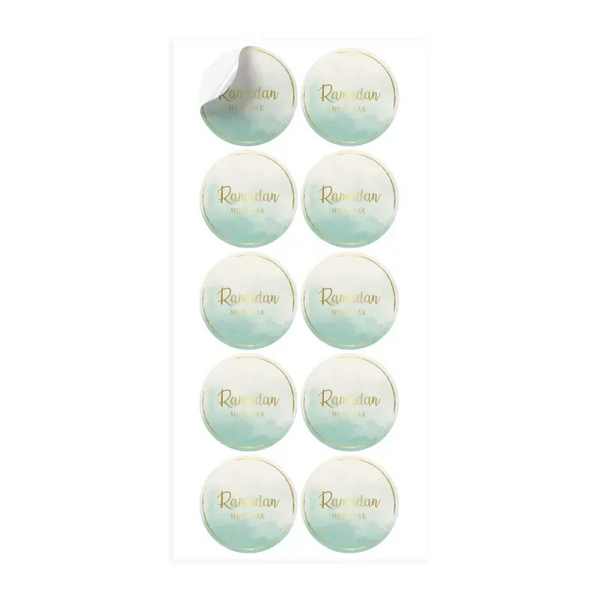 Ramadan mubarak stickers mint - Islamboekhandel.nl